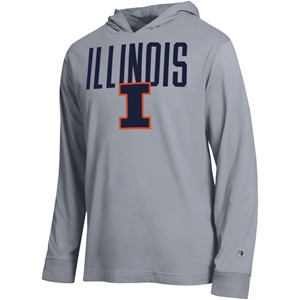 ILLINOIS BLOCK I ALL-STAR HOODED L/S T-SHIRT -  oxfordheather